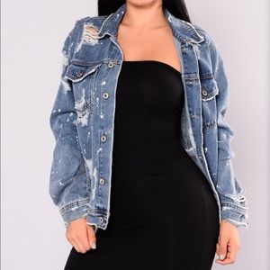 Distressed denim jacket